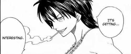 Gray manga'nın başlarında sigara içiyordu.