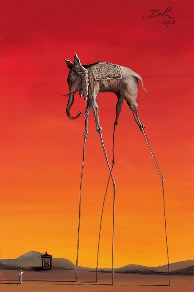 Kısa animedeki domuz ile Salvador Dali'nin "Fil" isimli çalışması arasındaki benzerlik inanılmaz.