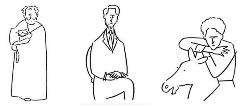 Ustalara saygı.. Sırasıyla Gustav Klimt, Modigliani, Jean Cocteau