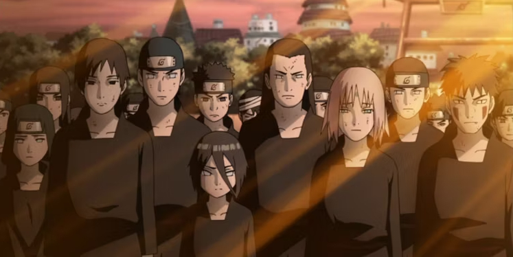 4'üncü Shinobi Dünya Savaşı'ndan Sonra Tüm Ölen Shinobiler İçin Düzenlenen Cenaze Töreni (Naruto)